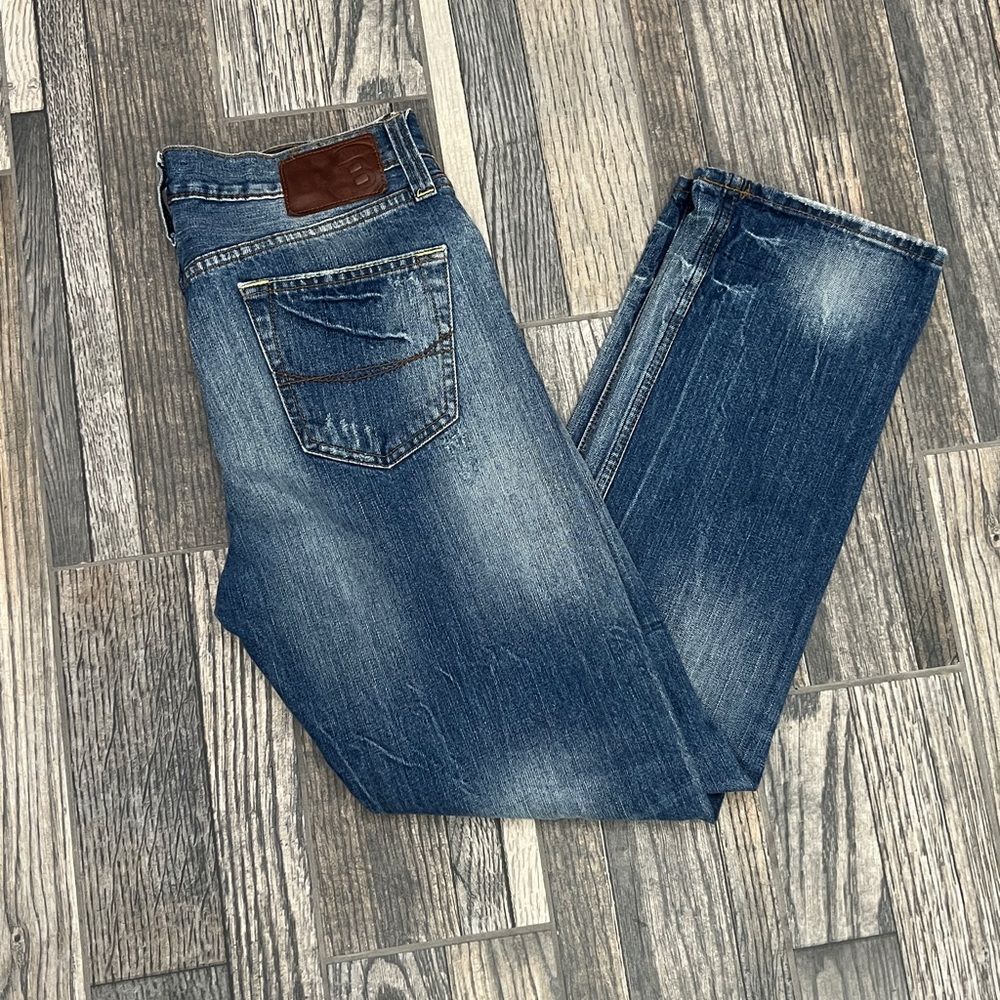 🔥🔥 BULLHEAD Distressed Denim Jeans Medium Wash Slim Straight Leg Men Size 30X30
